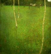 bondgard med bjorkar Gustav Klimt